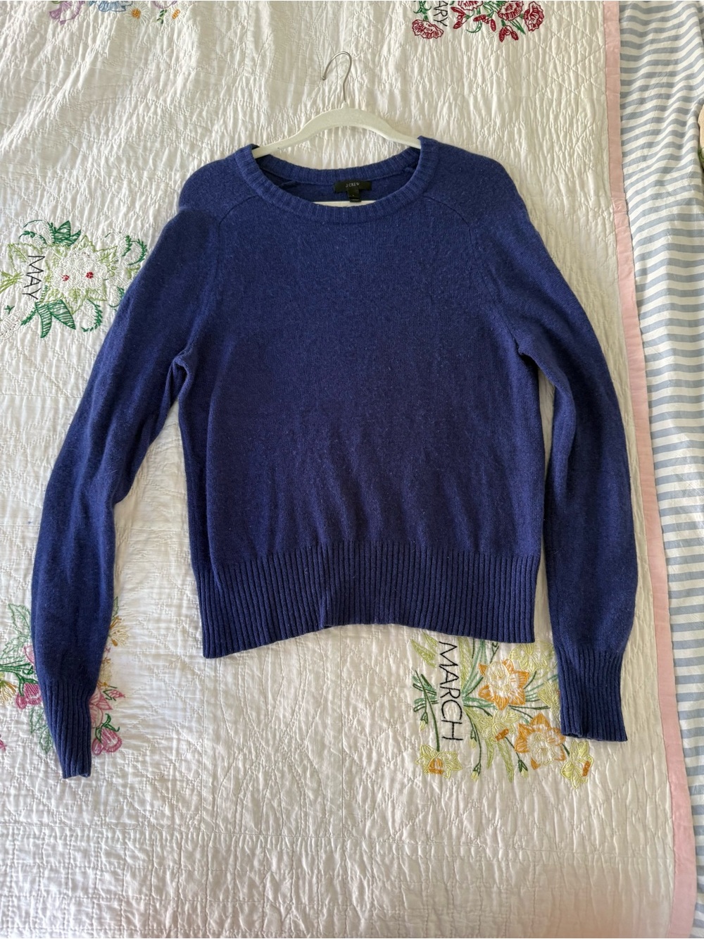 J Crew 100% Wool Women’s Crewneck Sweater - Deep Blue